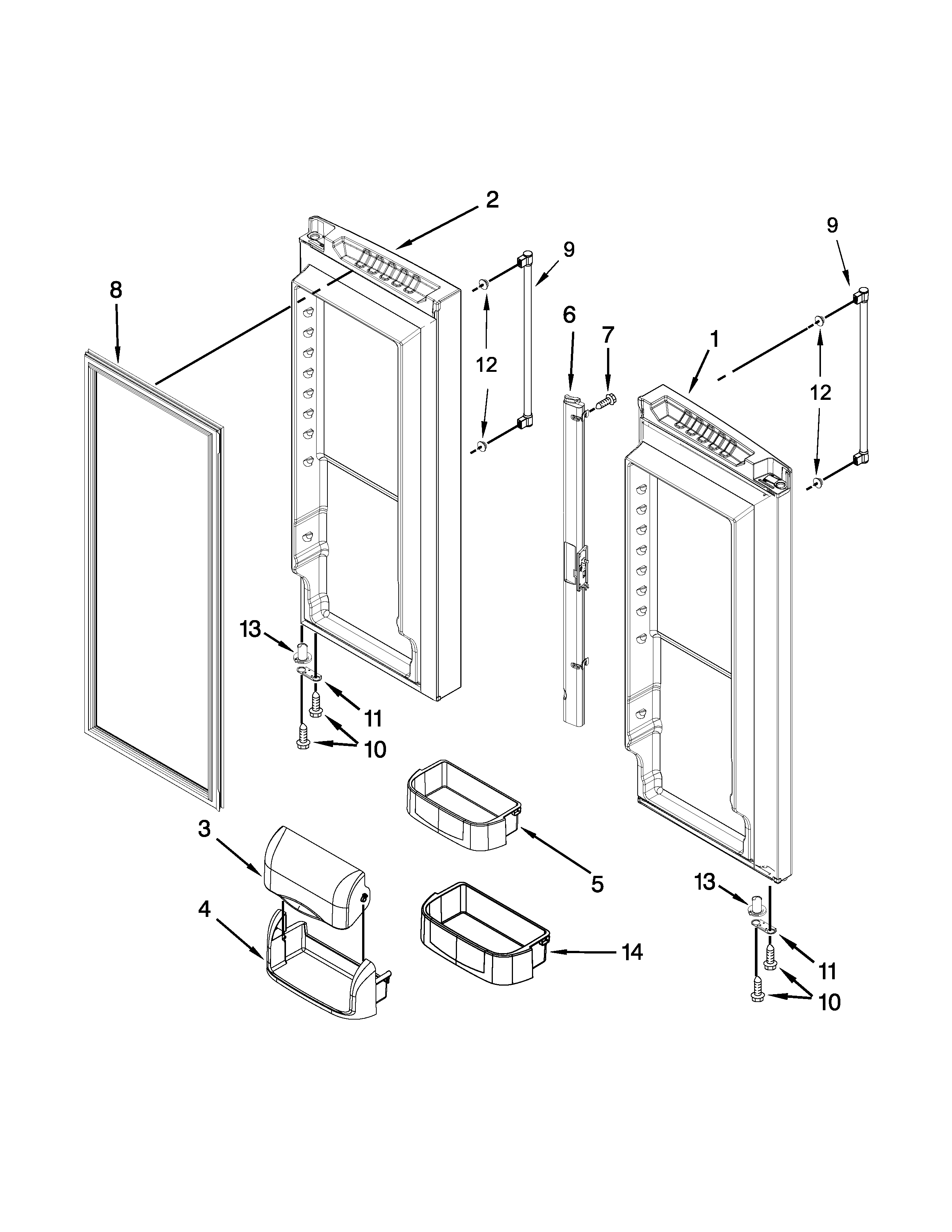 Refrigerator door parts