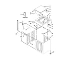 Whirlpool 1CWTW4840YW2 top and cabinet parts diagram