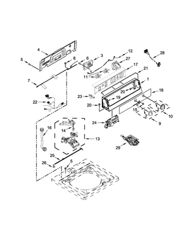 Controls and water inlet parts
