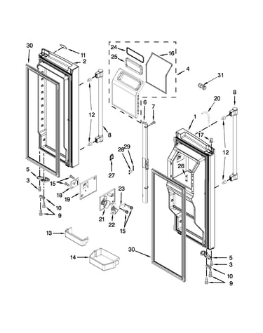 Refrigerator door parts