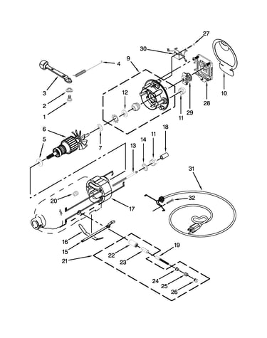 Motor and control unit parts