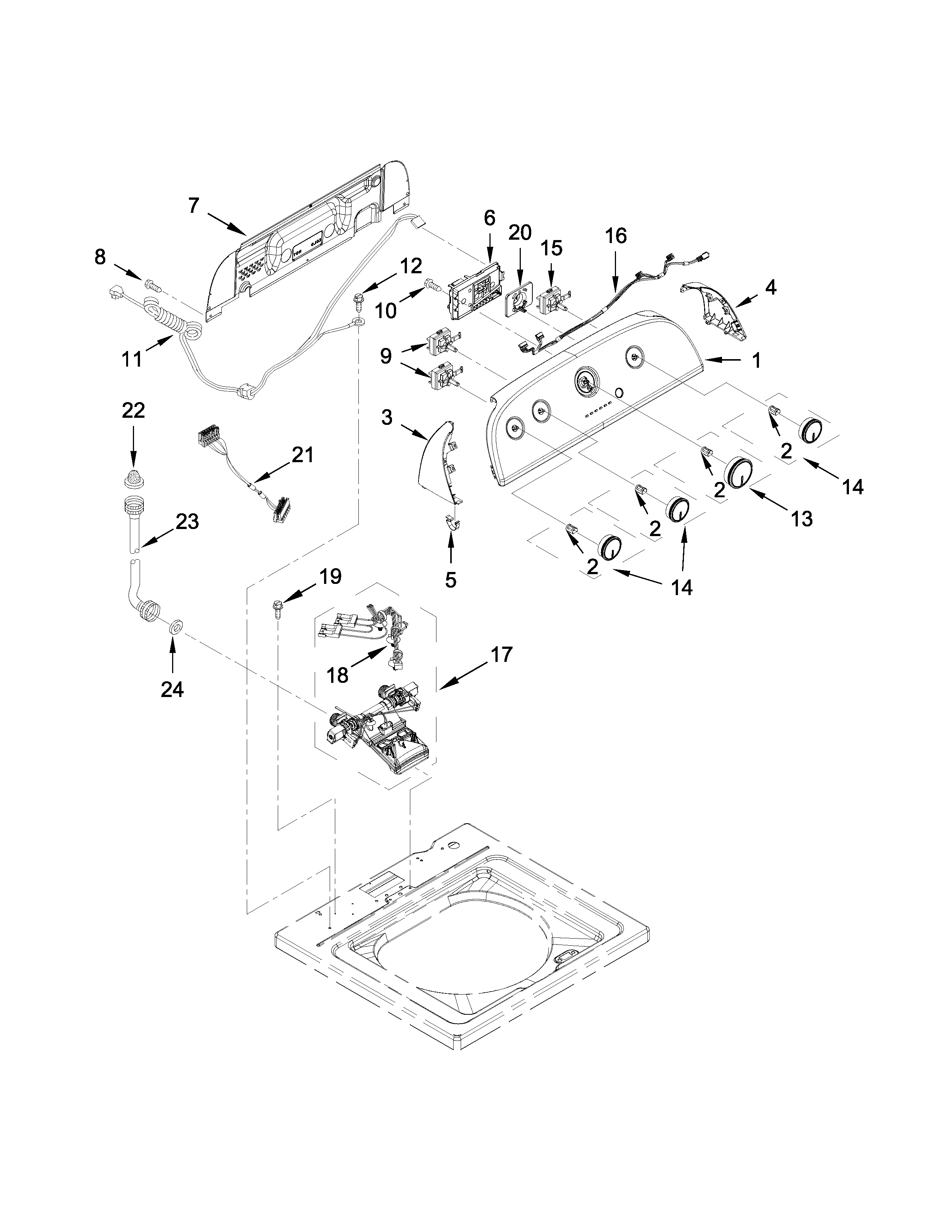 CONTROLS AND WATER INLET PARTS