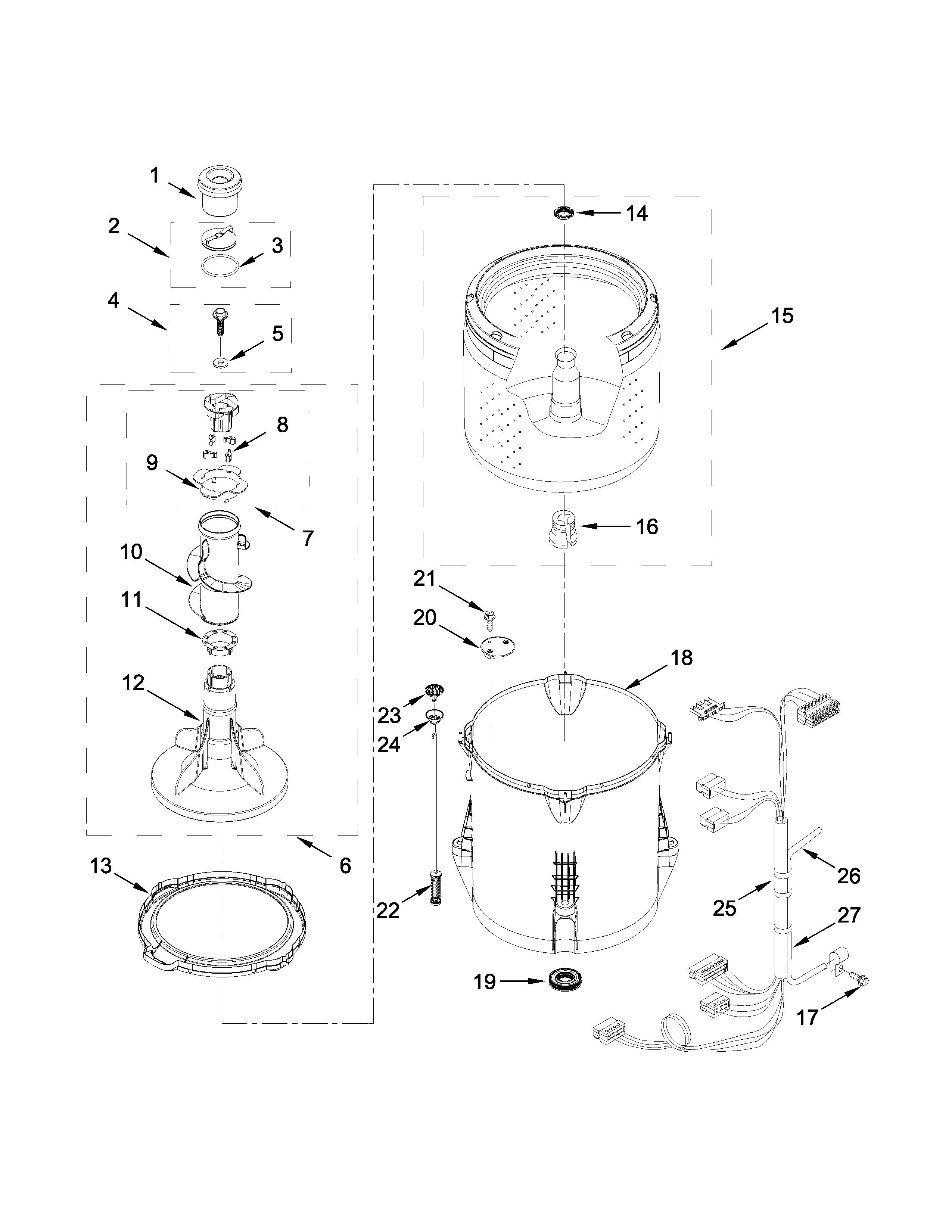 Basket and tub parts