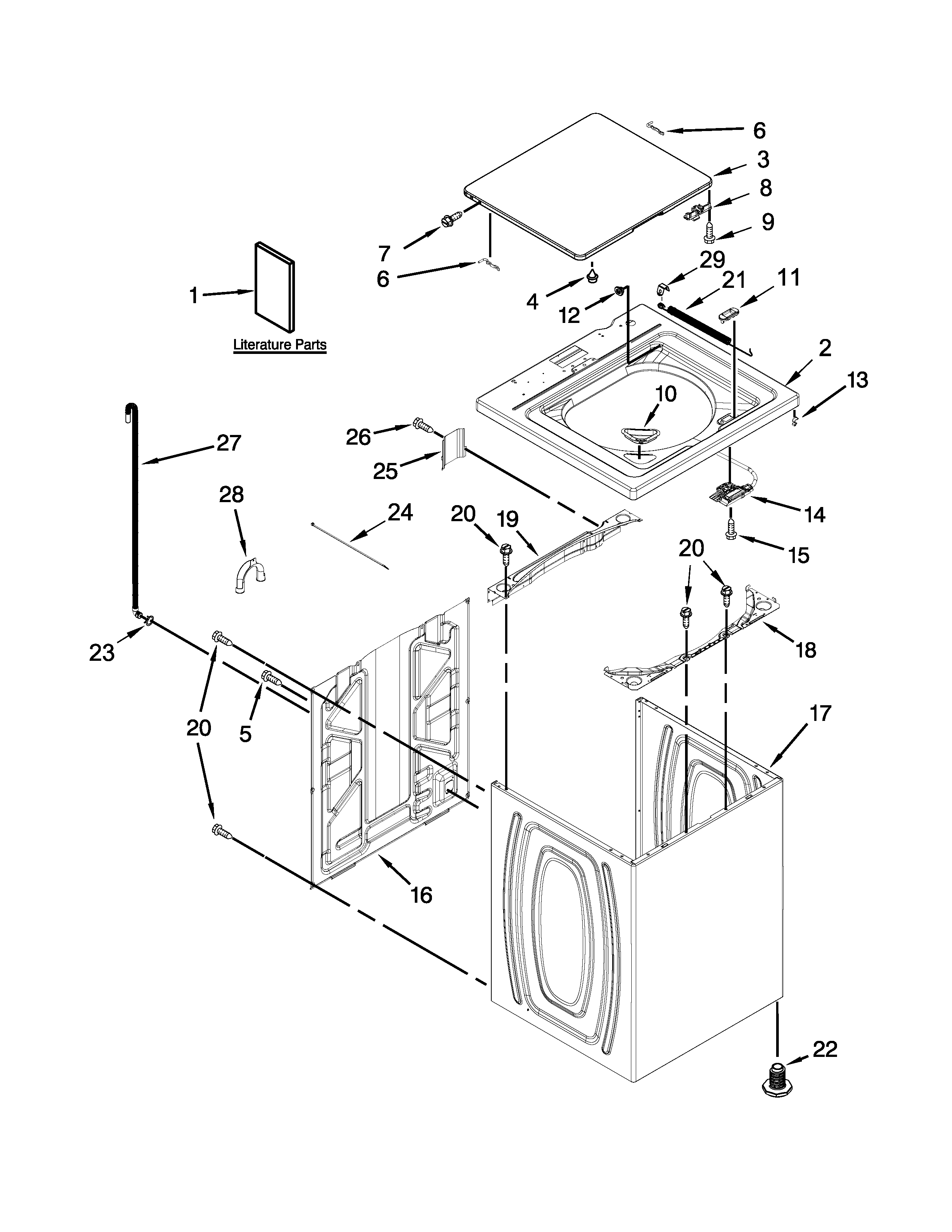 Top and cabinet parts