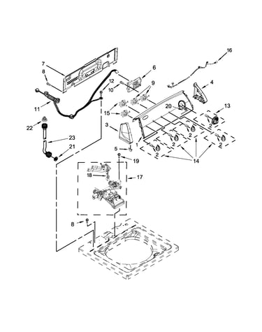 Controls and water inlet parts