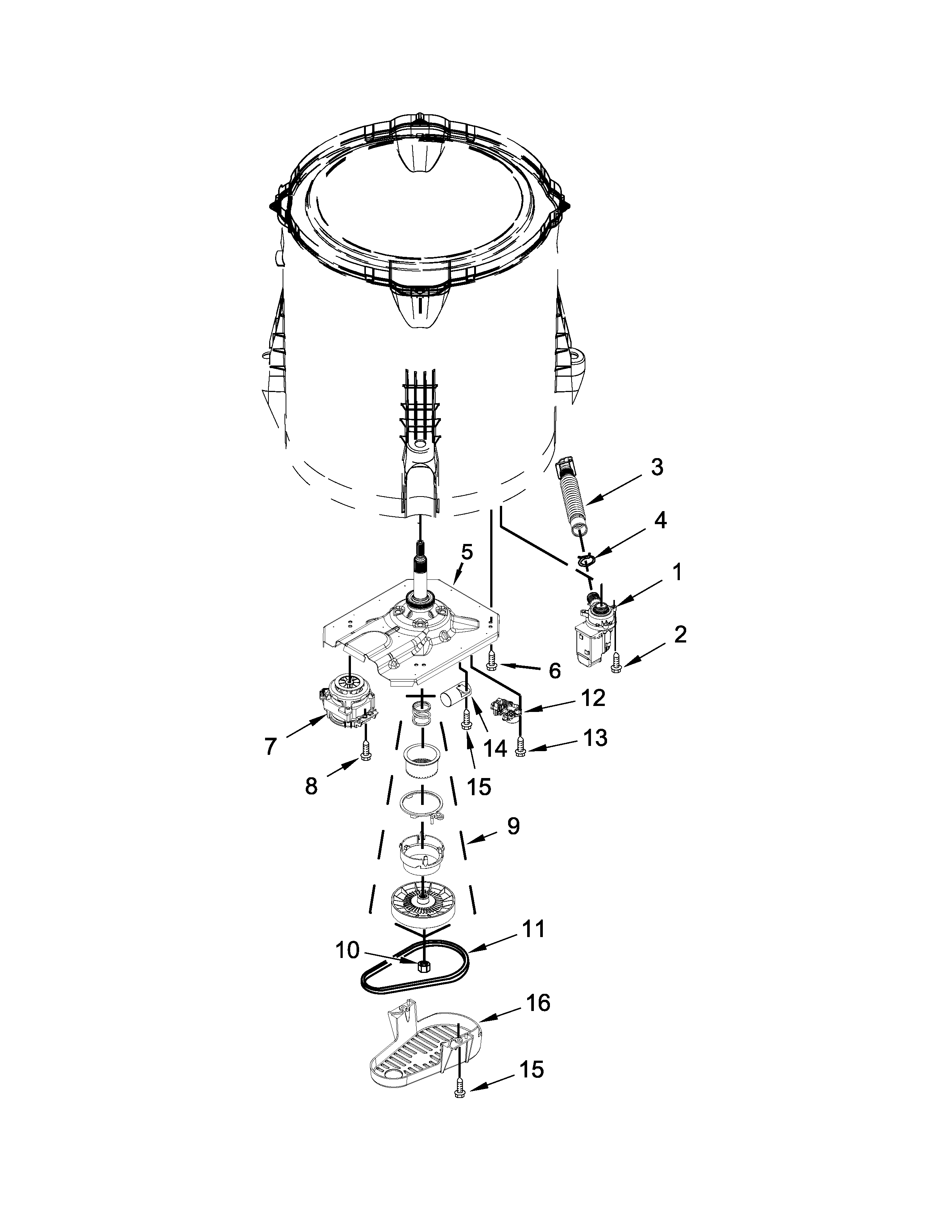 Gearcase, motor and pump parts