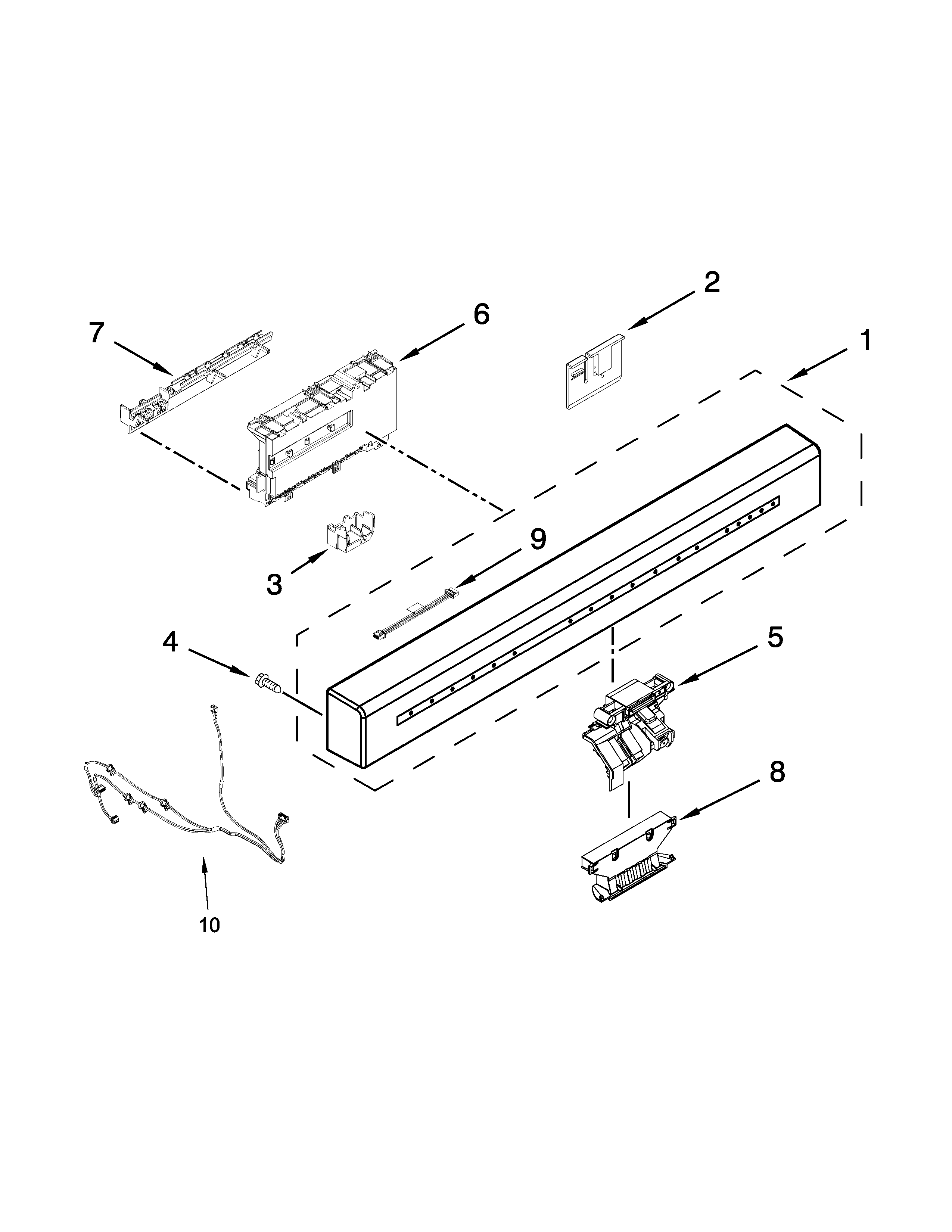 Control panel and latch parts