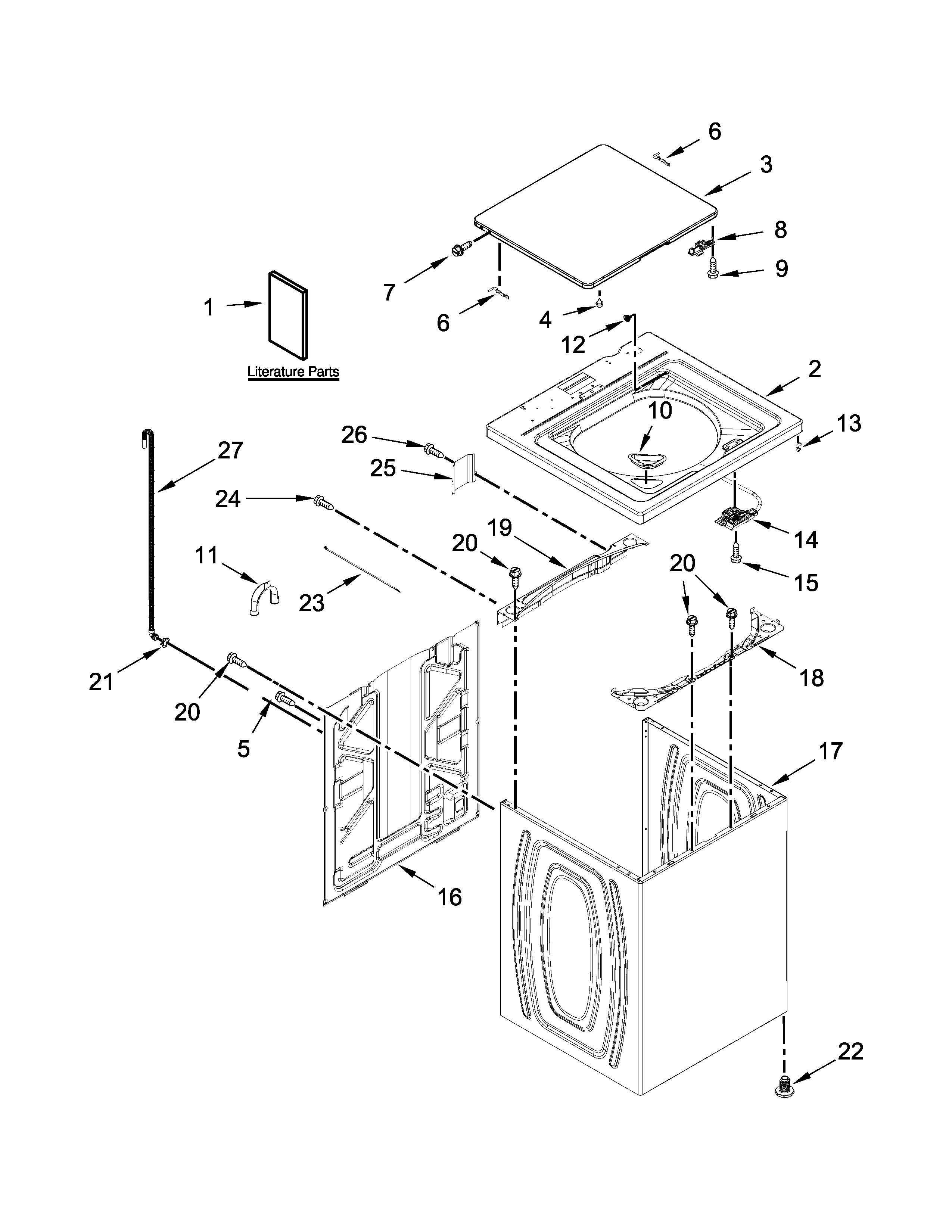 Top and cabinet parts