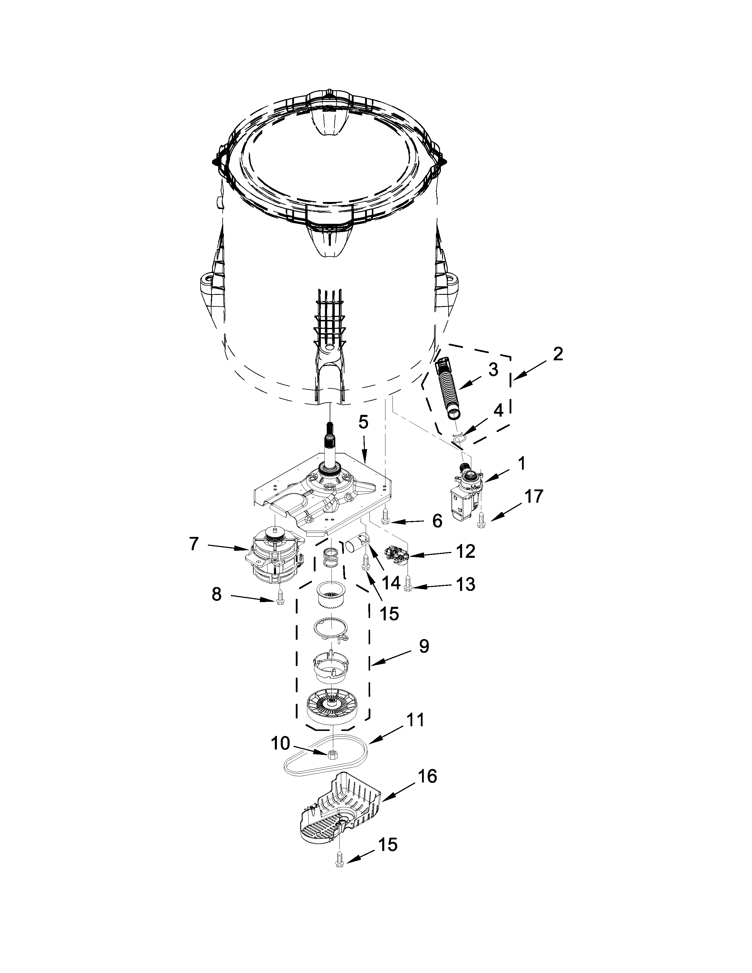 Gearcase, motor and pump parts