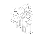 Whirlpool 7MWTW4915EW0 top and cabinet parts diagram