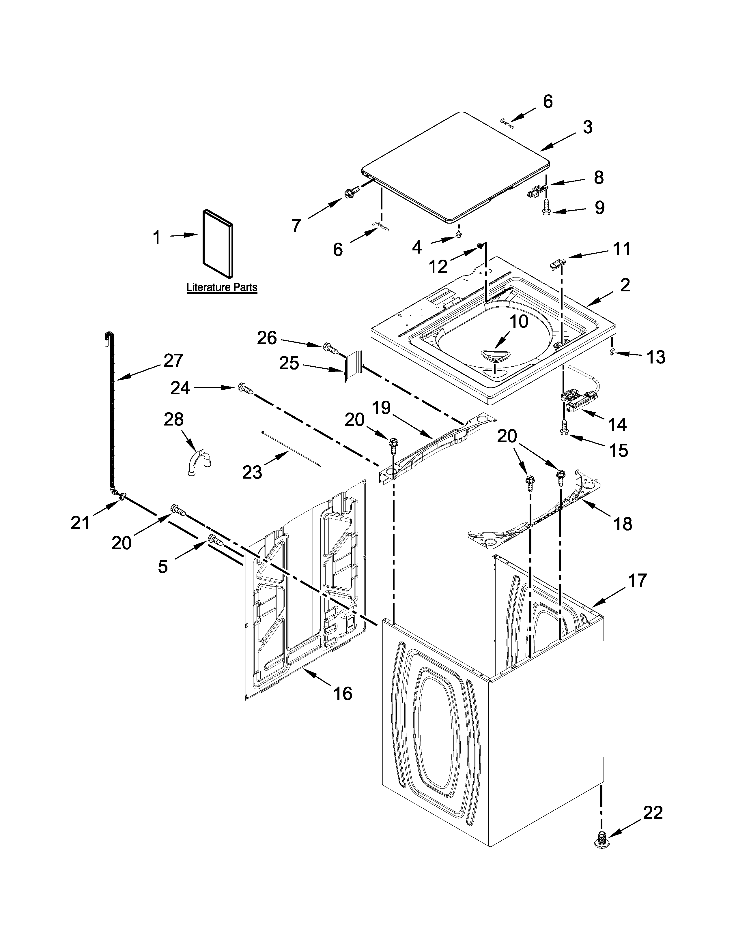 Top and cabinet parts
