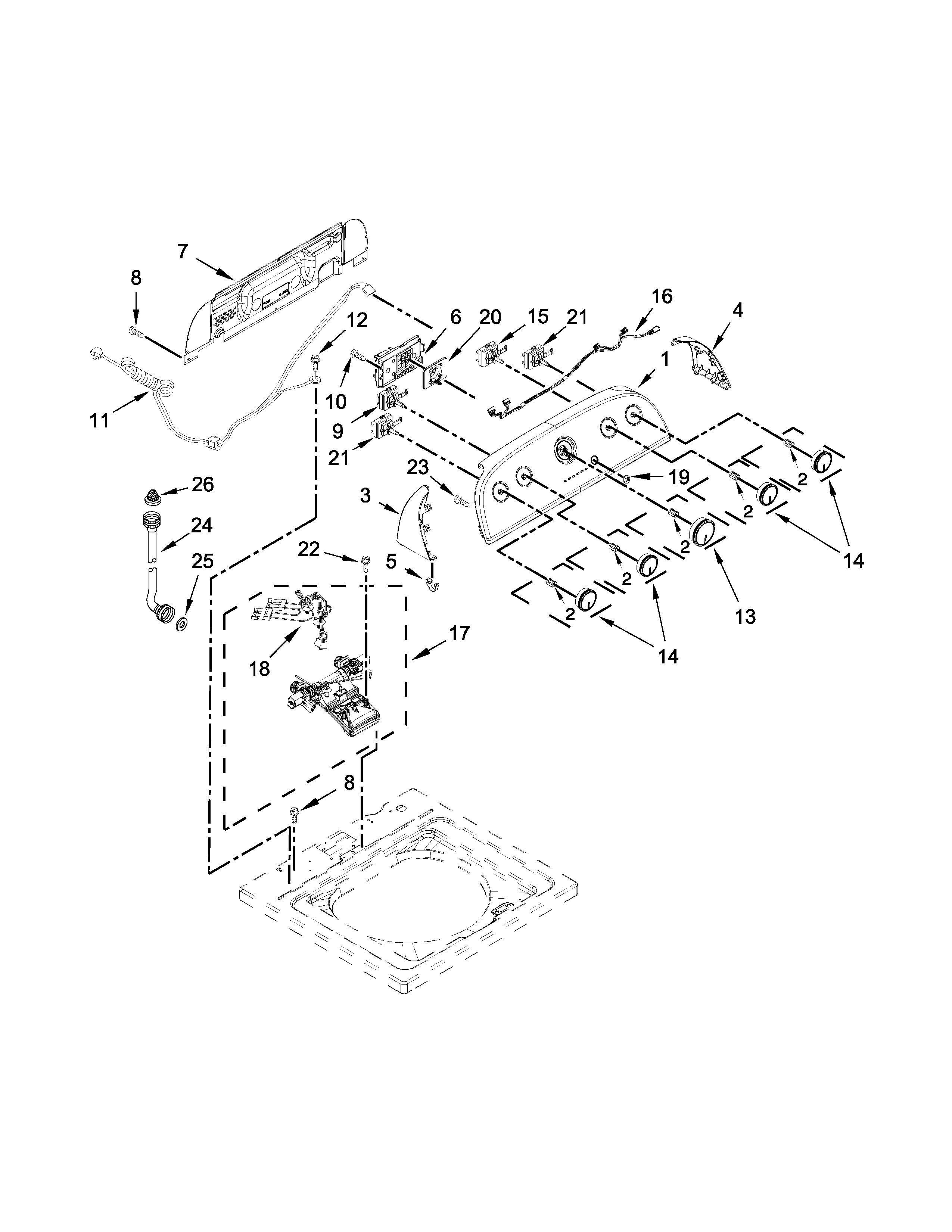 CONTROLS AND WATER INLET PARTS