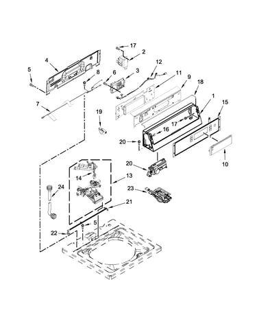 Controls and water inlet parts
