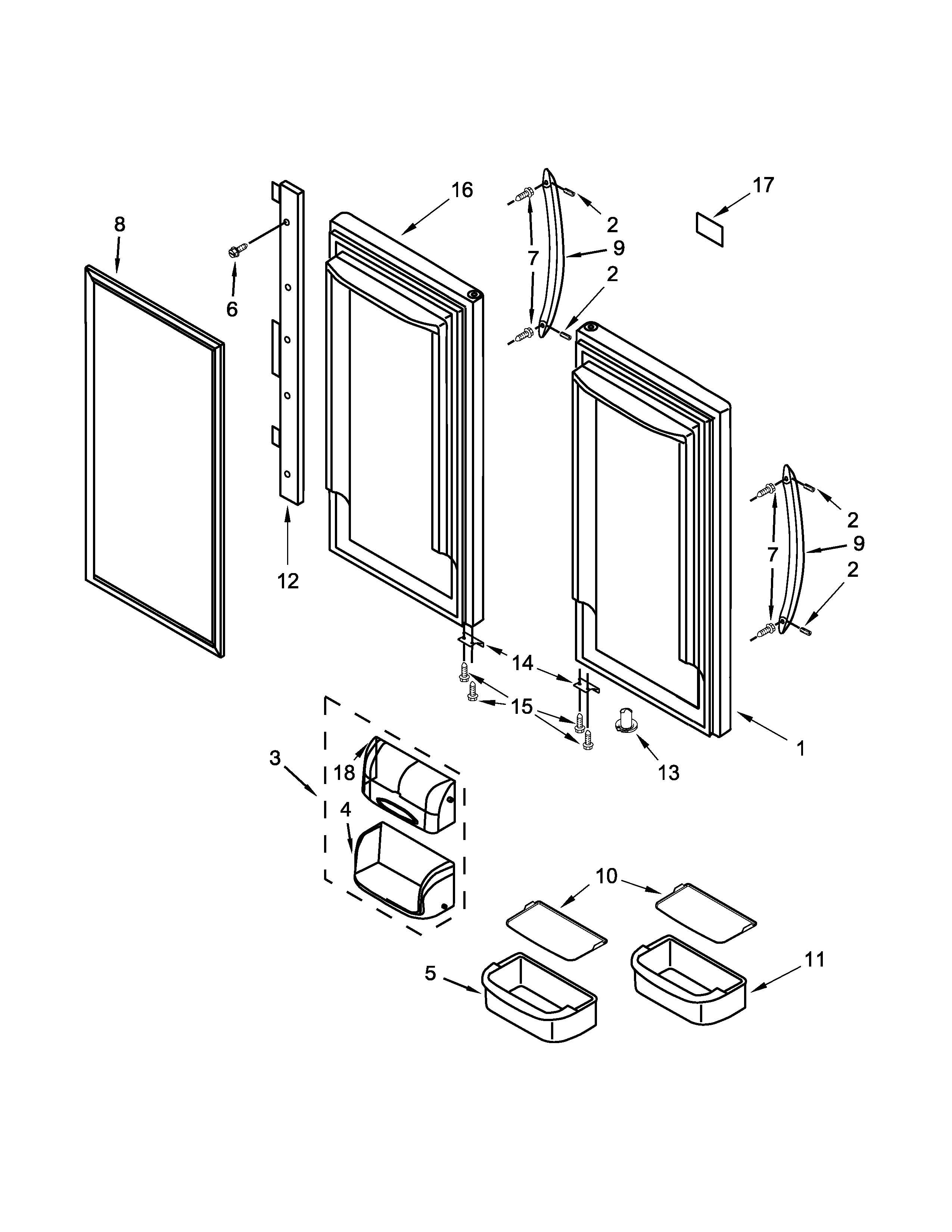 Refrigerator door parts