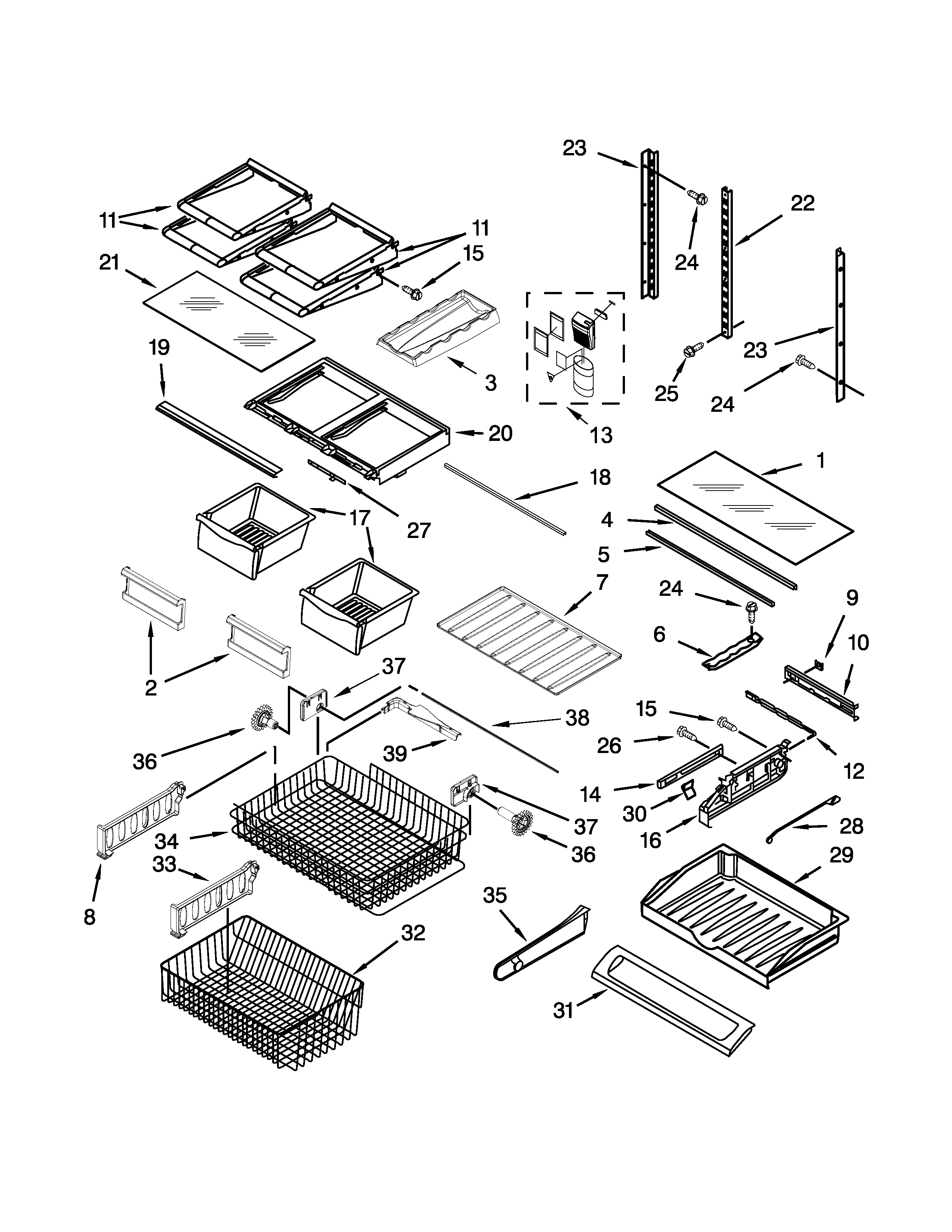 Shelf parts