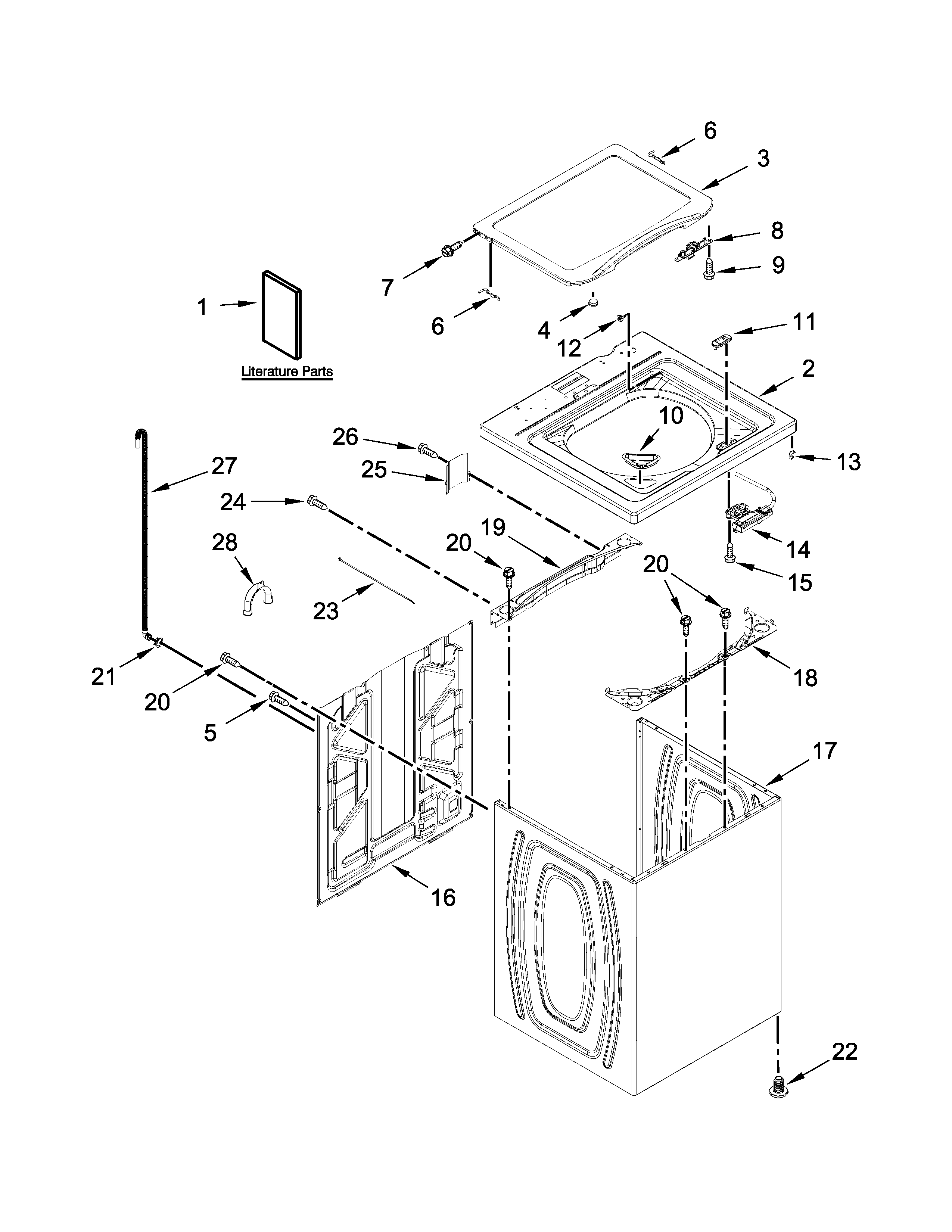 Top and cabinet parts