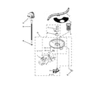 KitchenAid KDTE554CSS3 pump, washarm and motor parts diagram