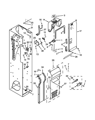 Freezer liner and air flow parts