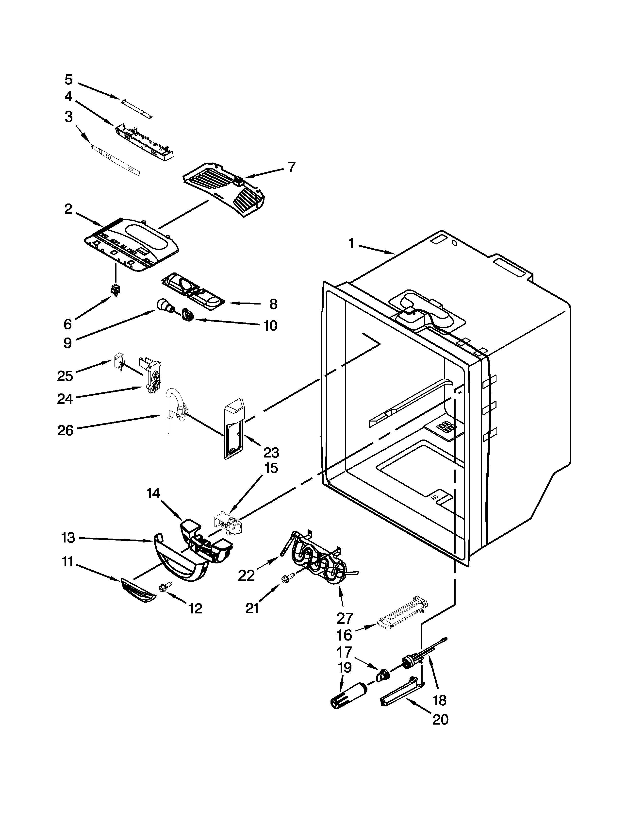 Refrigerator liner parts