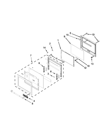 Lower oven door parts