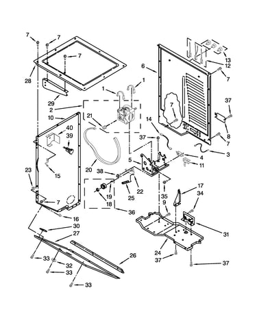 Dryer cabinet and motor parts