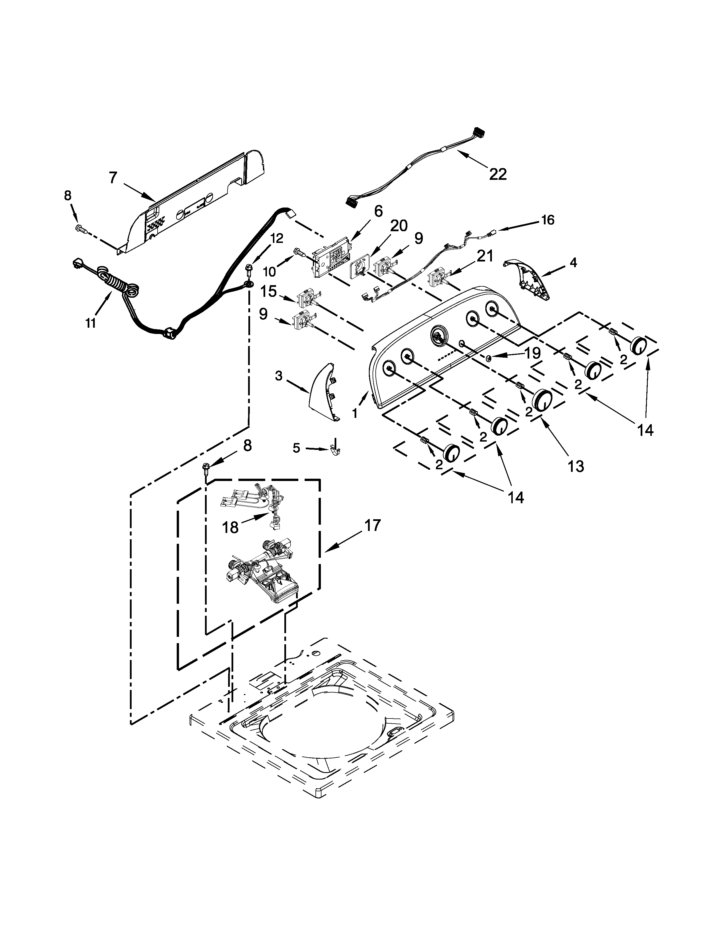 CONSOLE AND WATER INLET PARTS