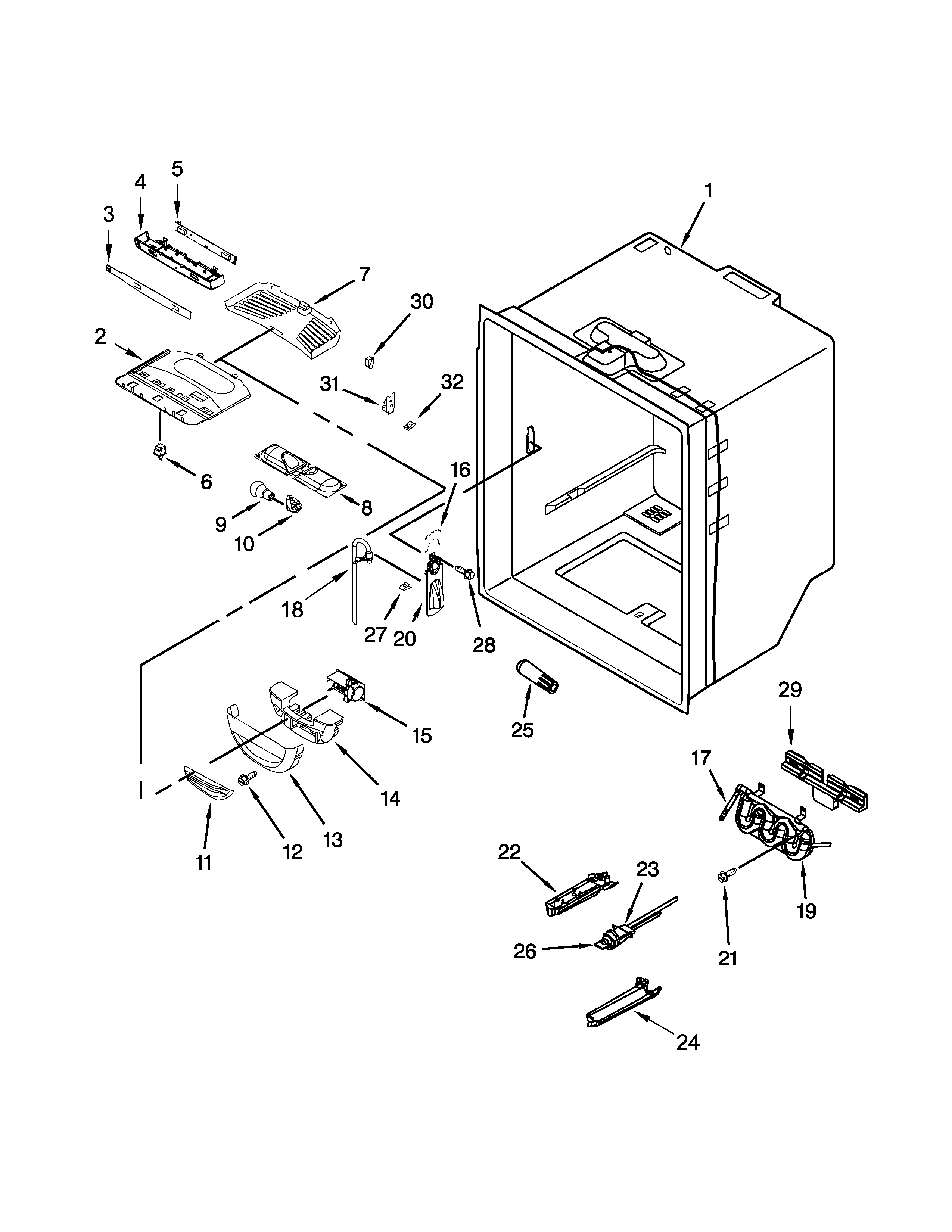 REFRIGERATOR LINER PARTS
