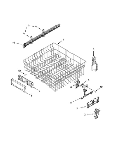 Upper rack and track parts