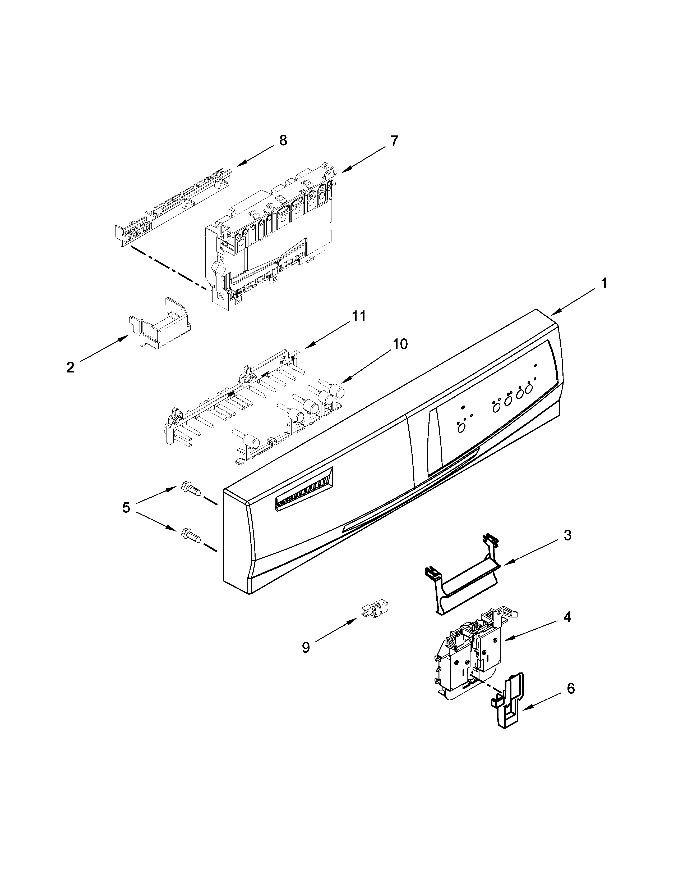 CONTROL PANEL AND LATCH PARTS