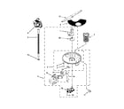 Whirlpool WDT720PADB2 pump, washarm and motor parts diagram