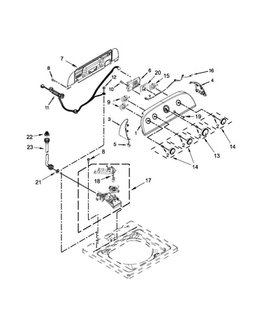 Controls and water inlet parts