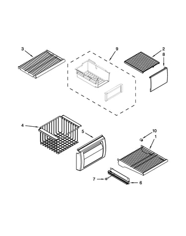 Freezer shelf parts