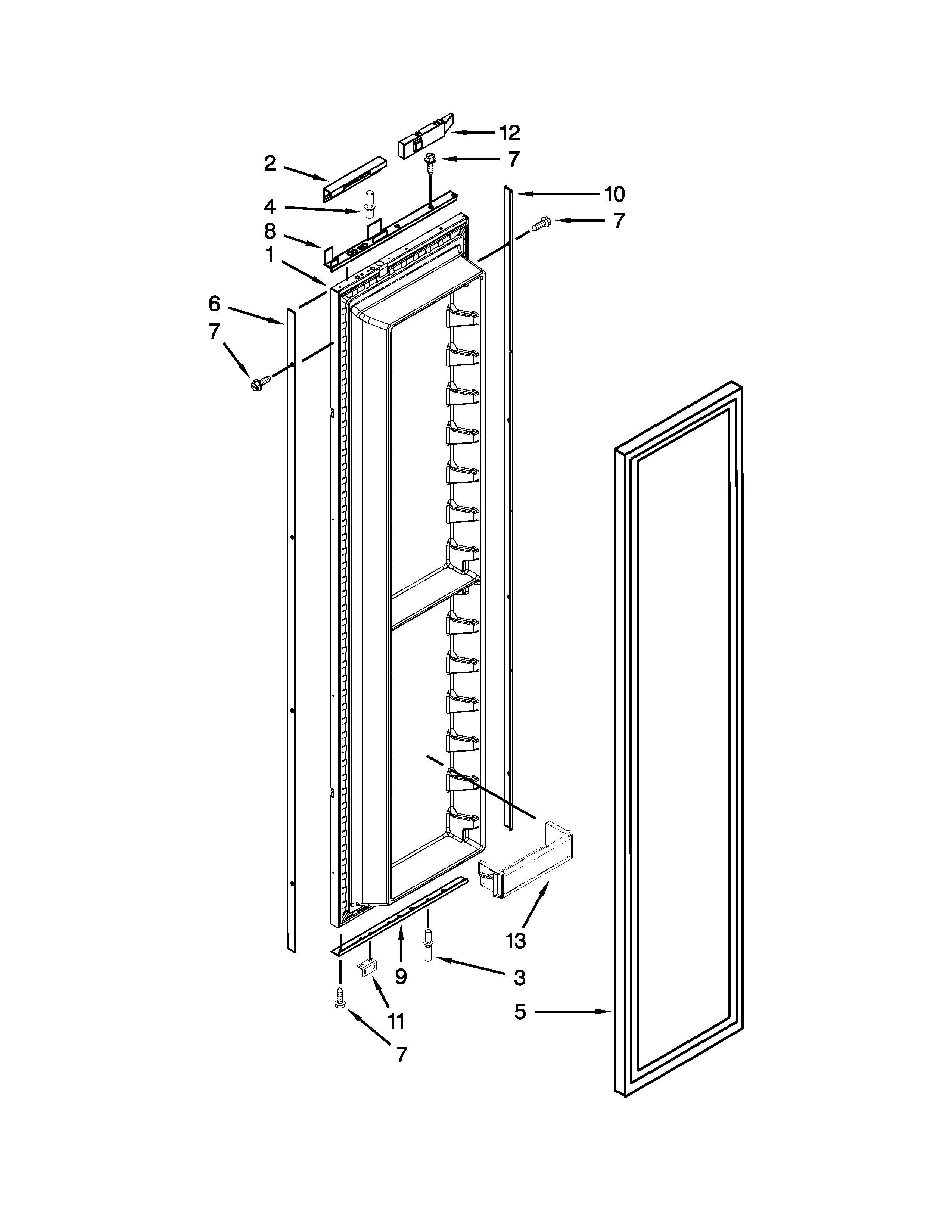 Freezer door parts