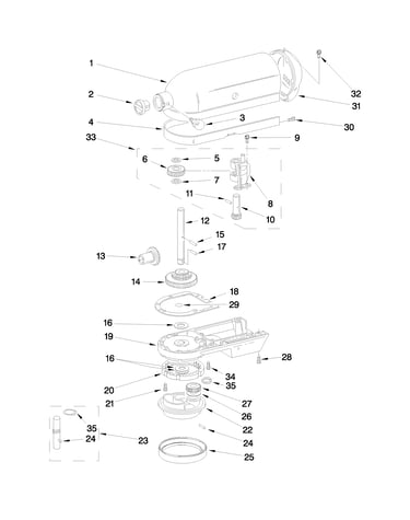 Case, gearing and planetary unit parts