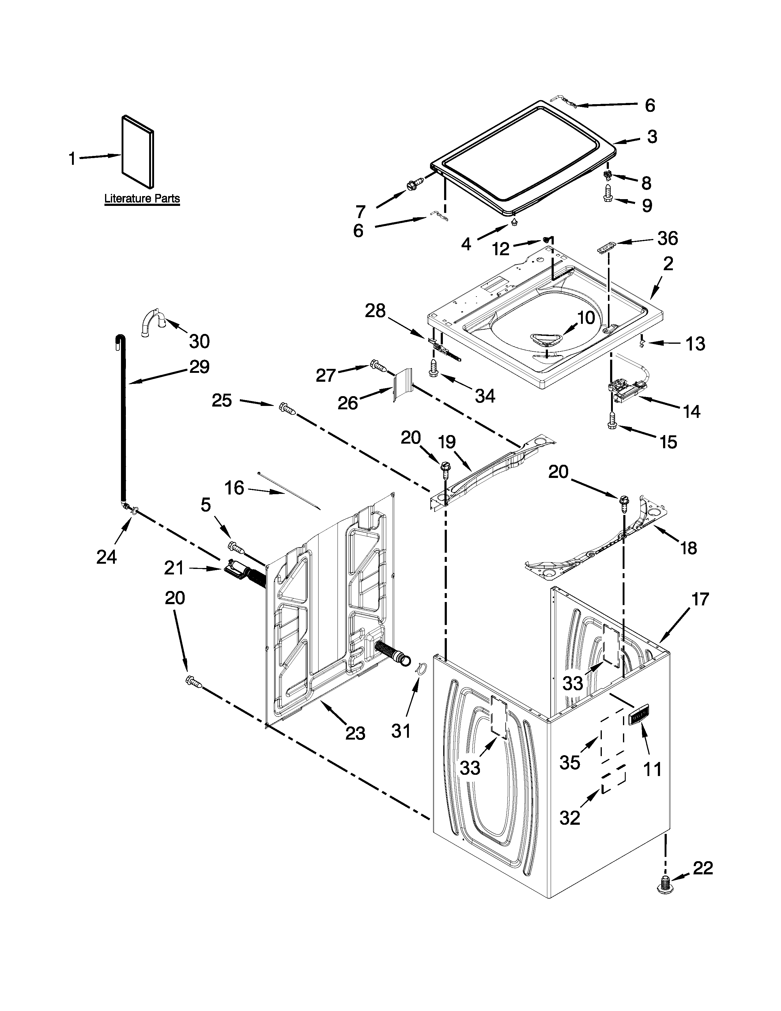 Top and cabinet parts