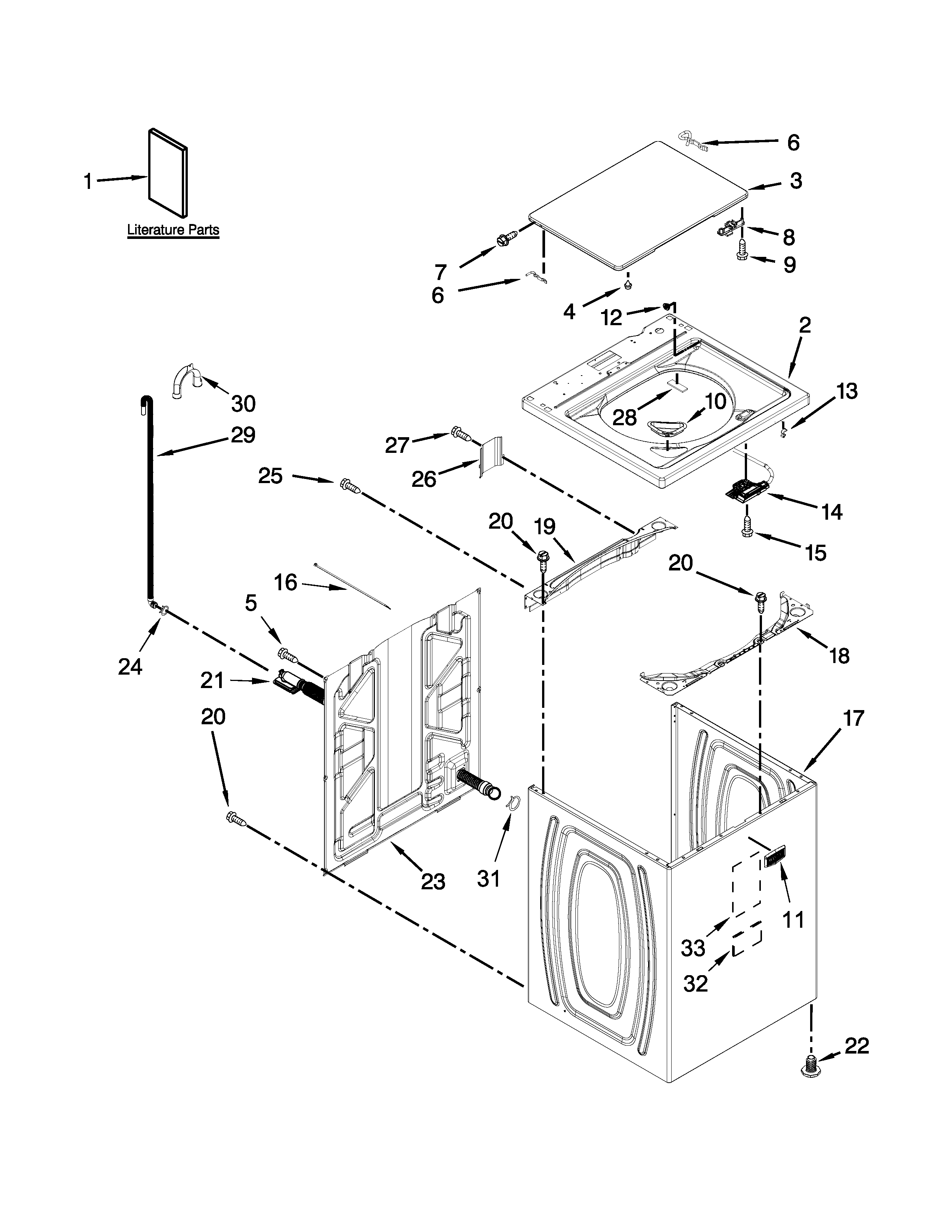 Top and cabinet parts