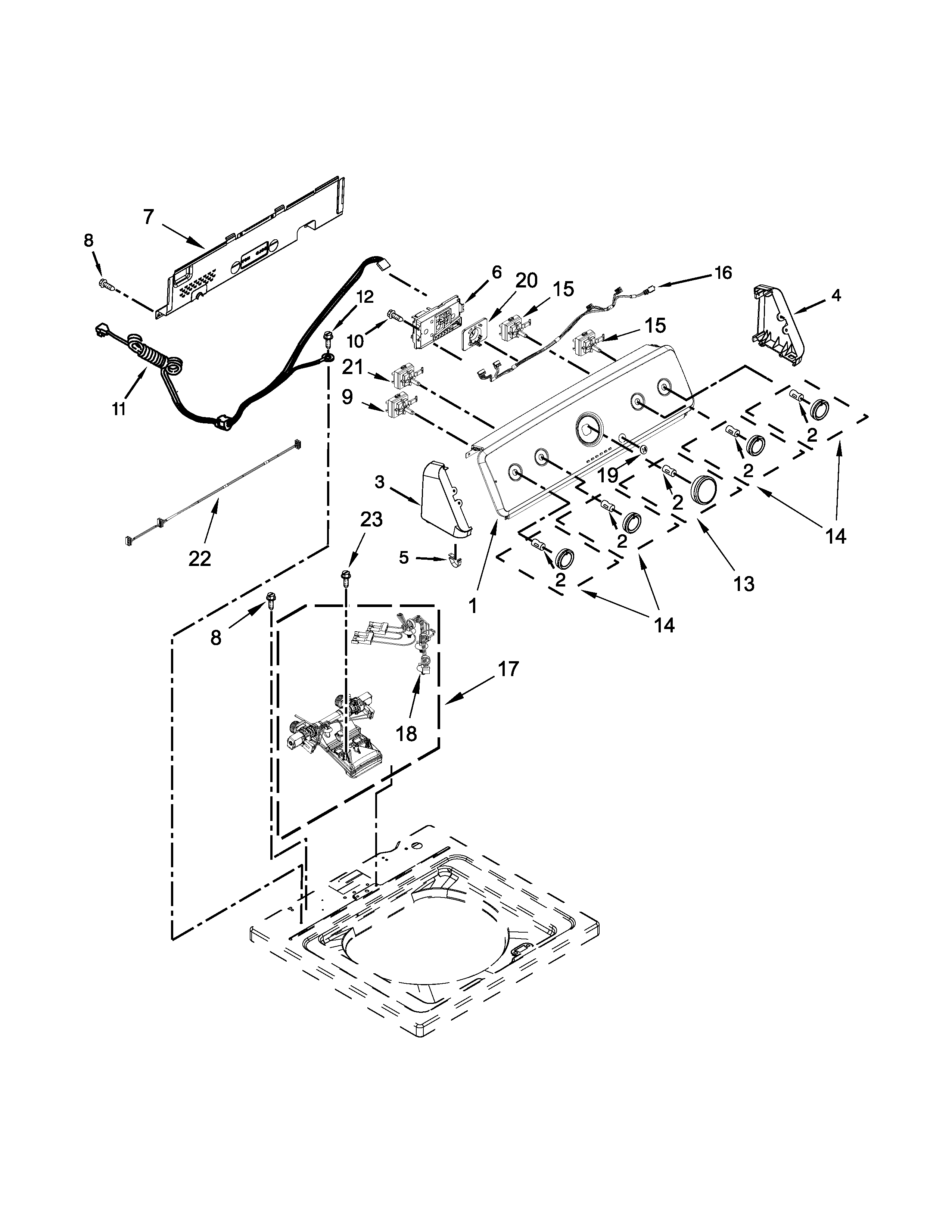 CONSOLE AND WATER INLET PARTS