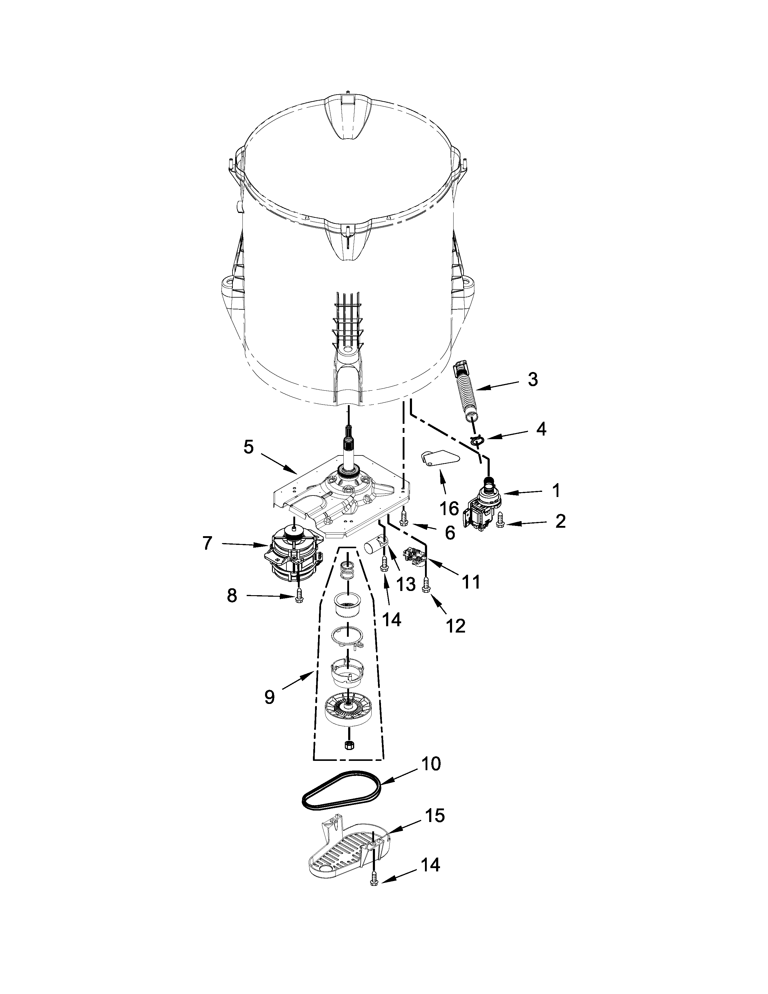 Gearcase, motor and pump parts