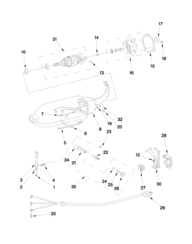 Motor and control unit parts