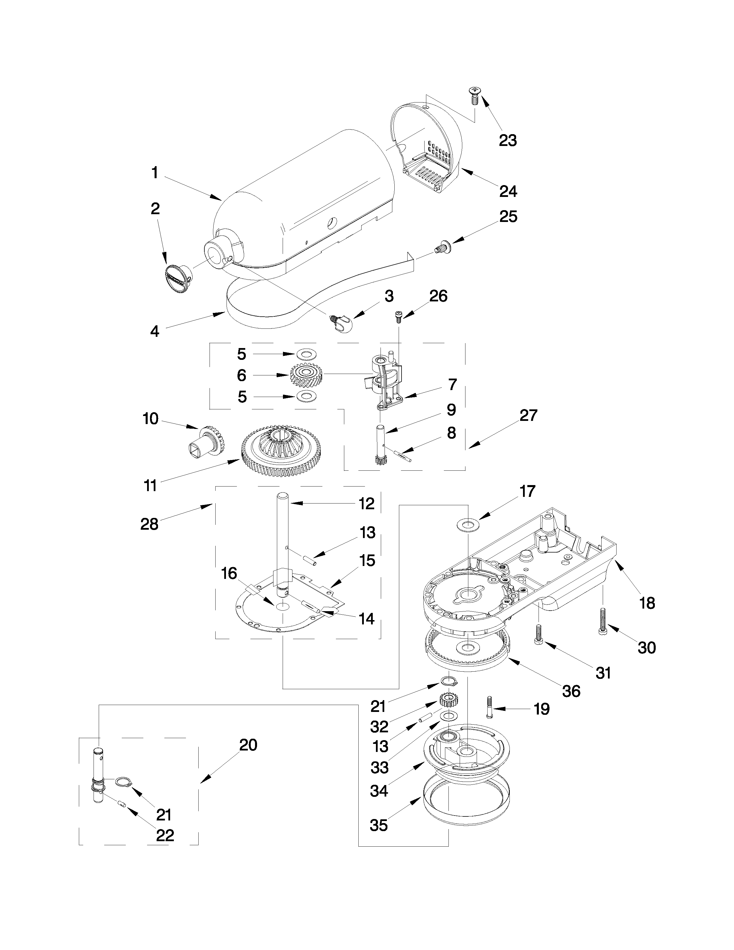 CASE, GEARING AND PLANETARY UNIT PARTS