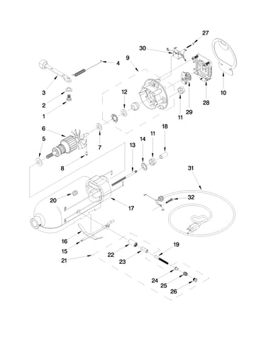 Motor and control unit parts