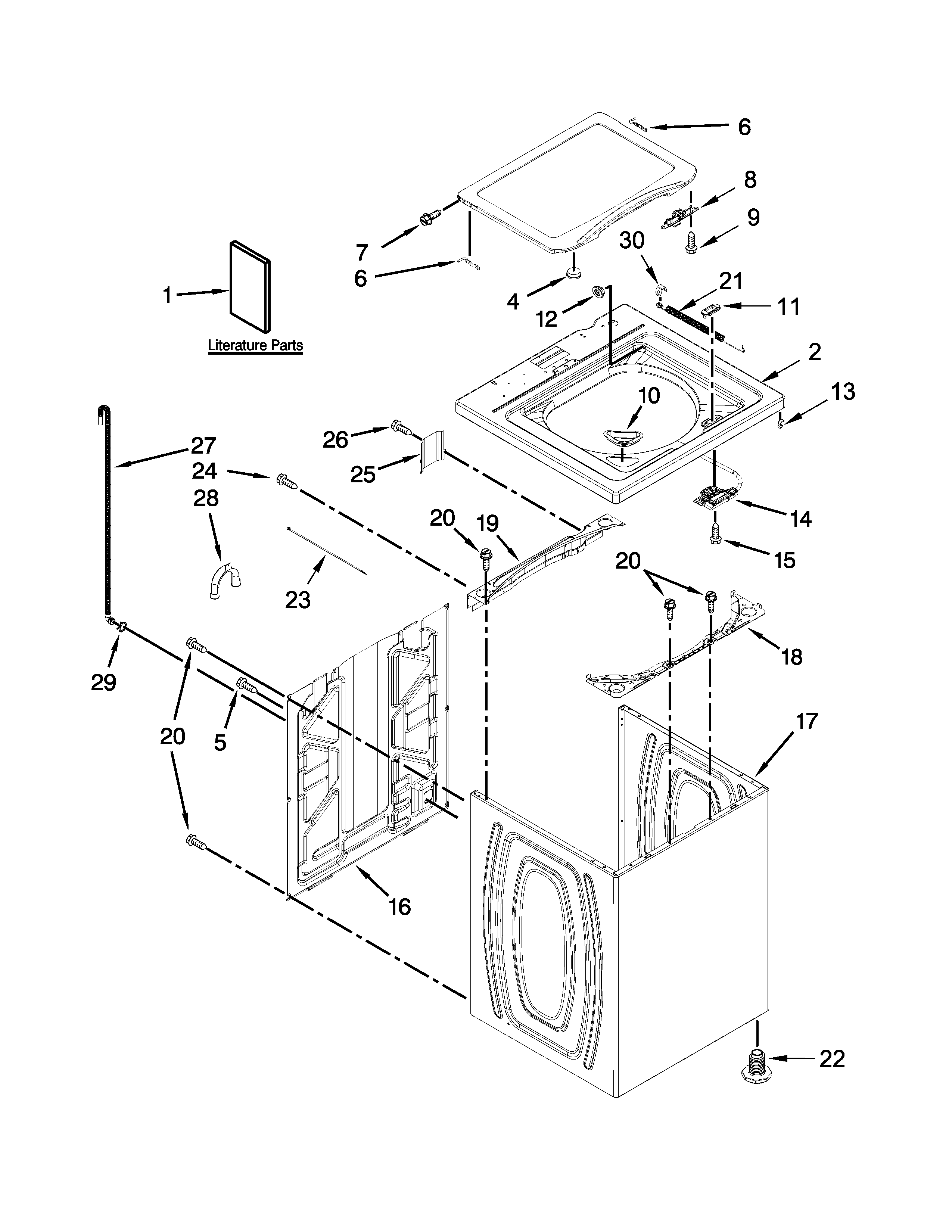 Top and cabinet parts