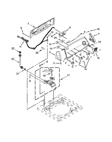 Controls and water inlet parts