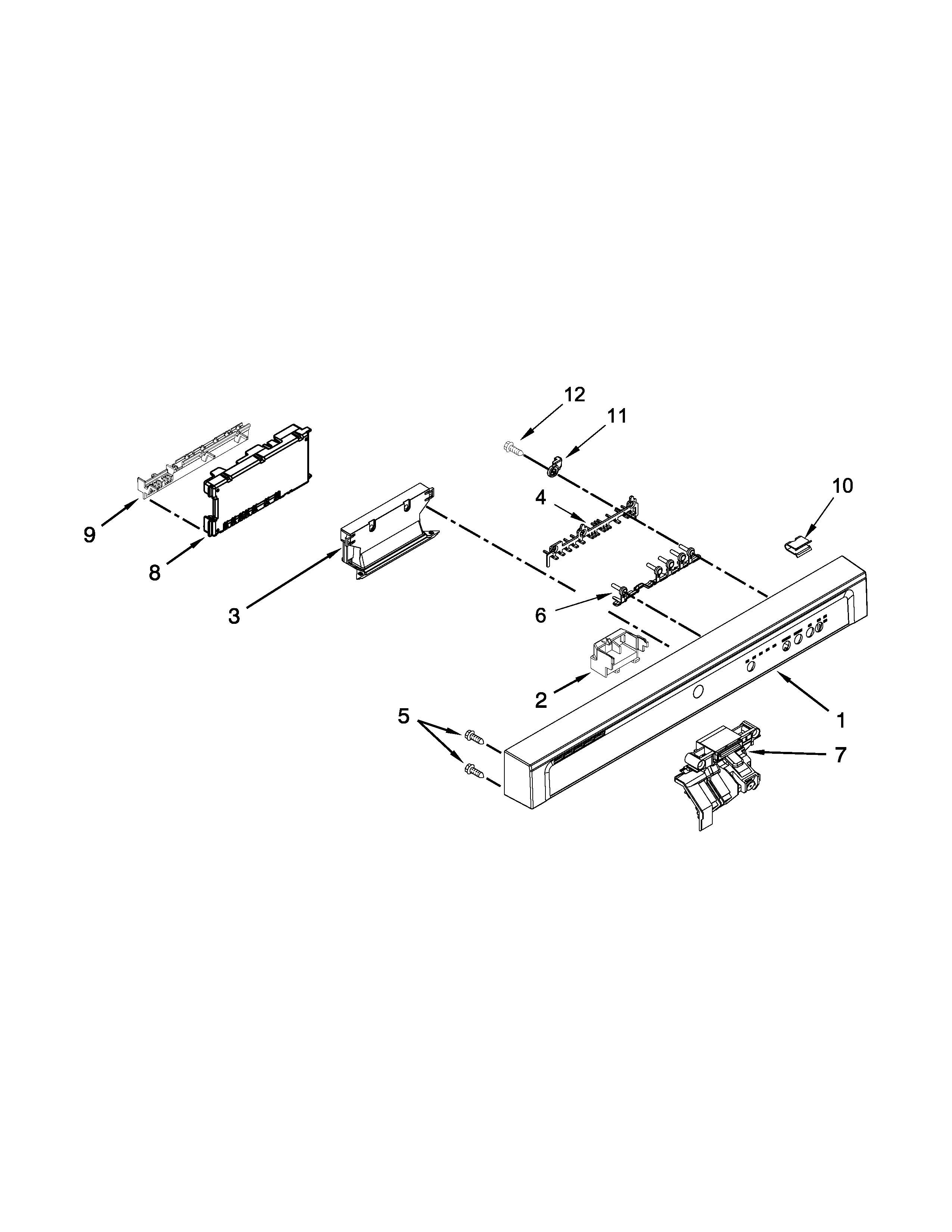 Control panel and latch parts