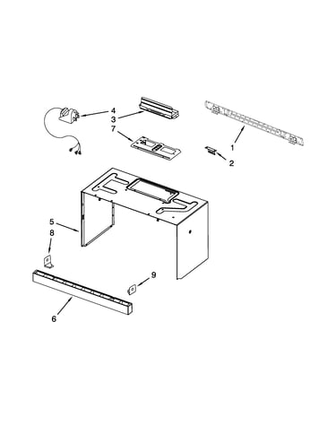Cabinet and installation parts