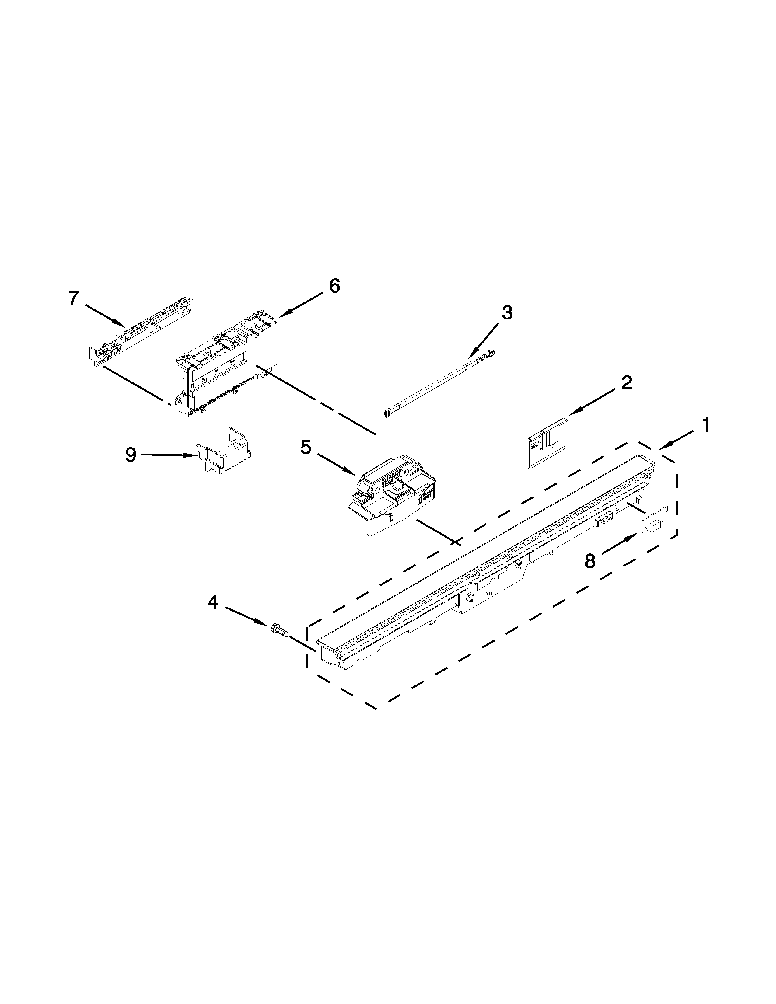 Control panel and latch parts