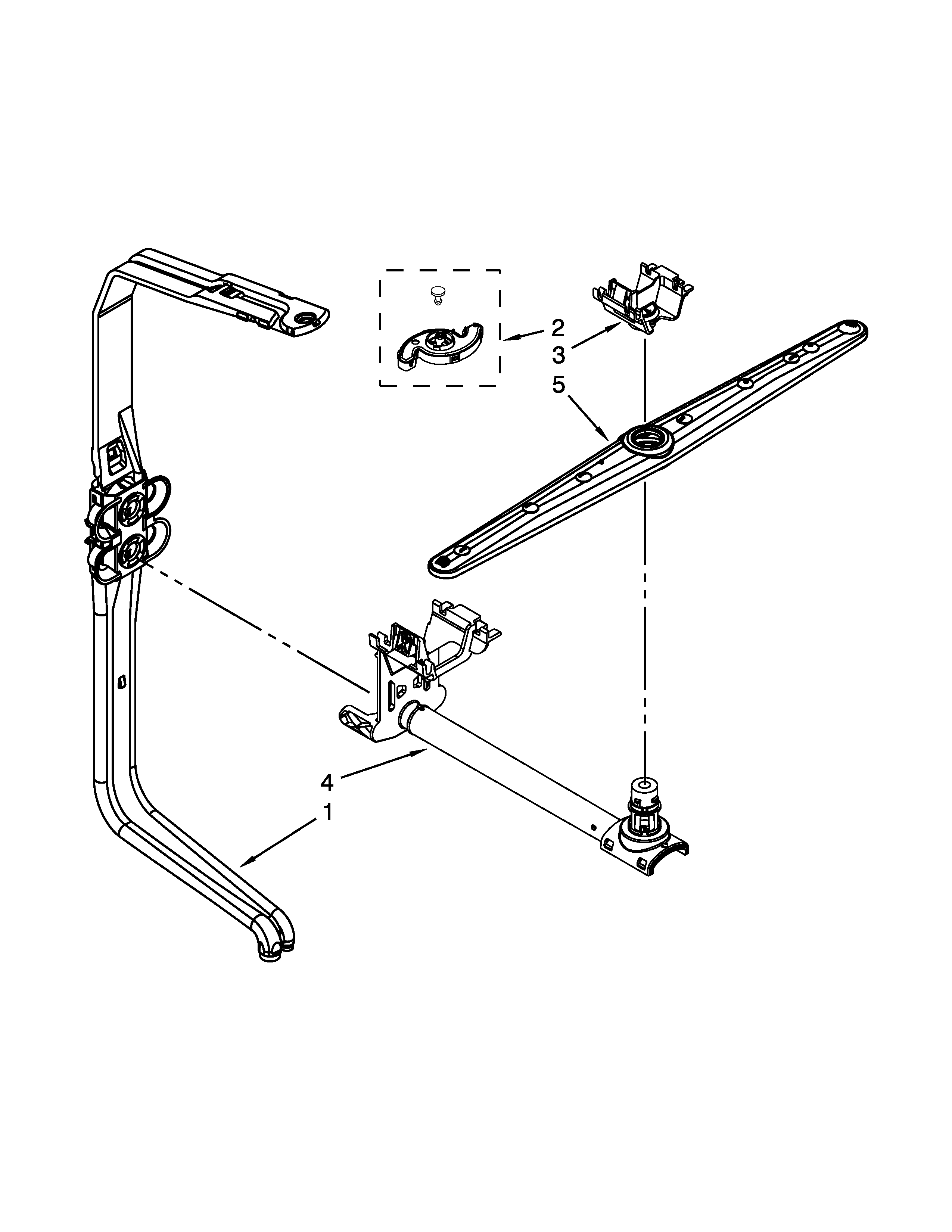Upper wash and rinse parts