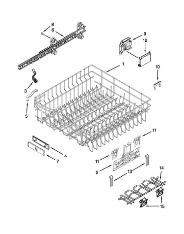 Upper rack and track parts