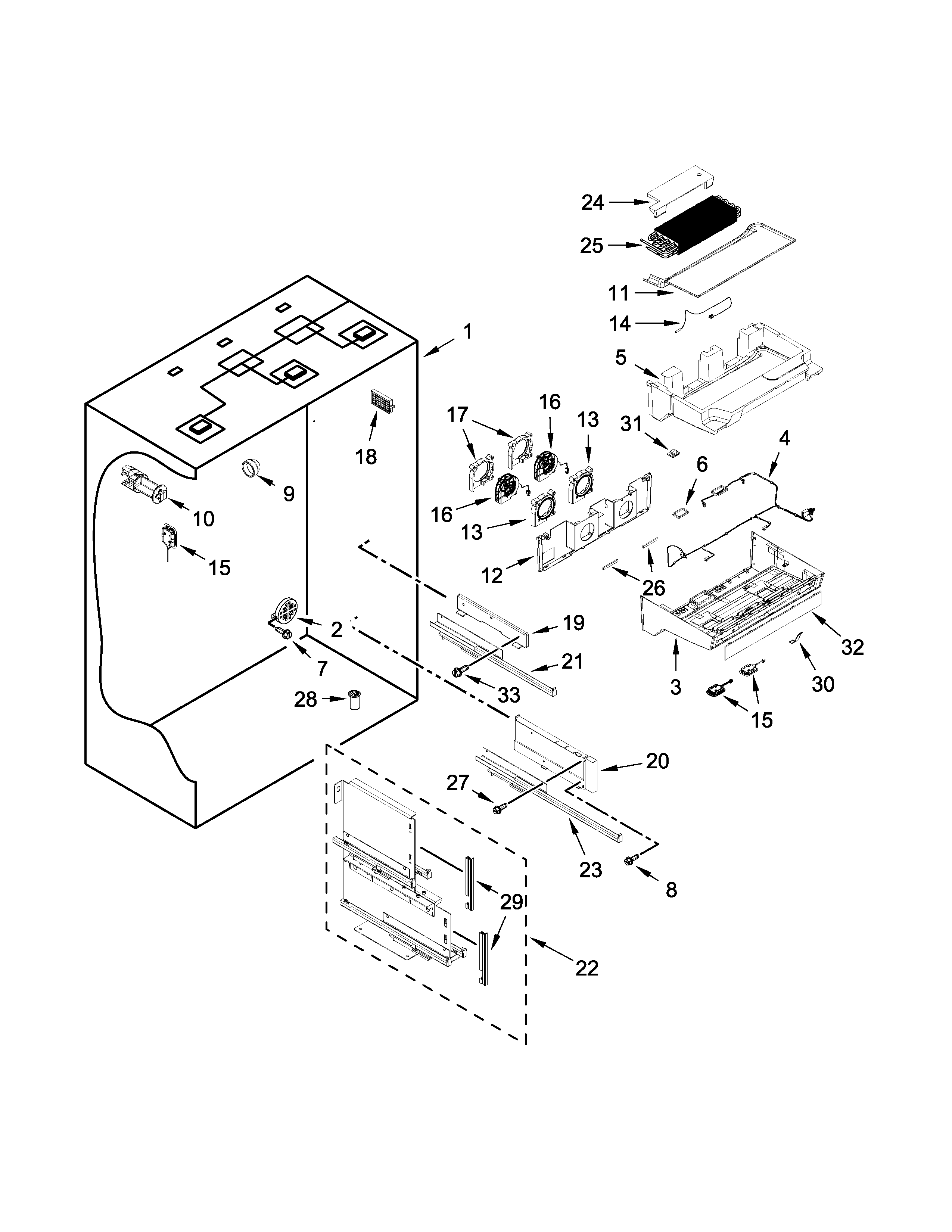 Refrigerator liner parts