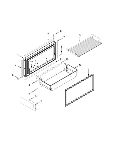 Freezer door and basket parts